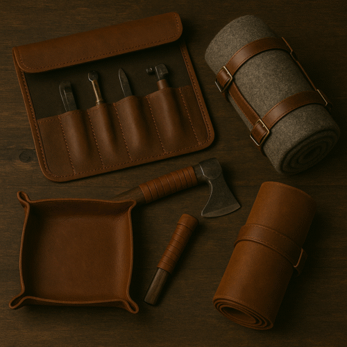 Layered leather belt