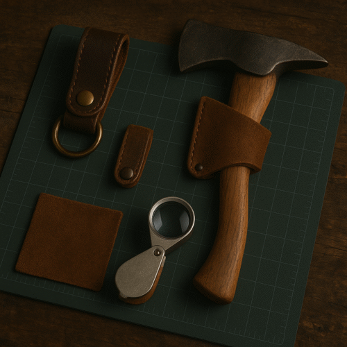 Layered leather belt