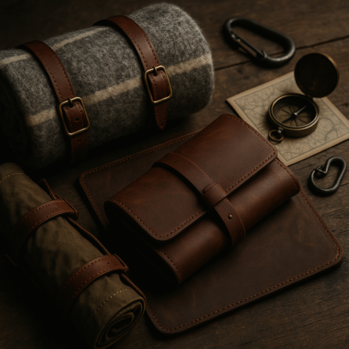 Layered leather belt